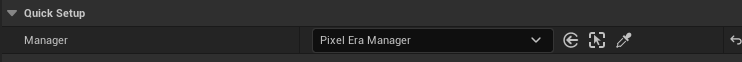 Pixel Era Manager placed in the level and assigned to a Blueprint