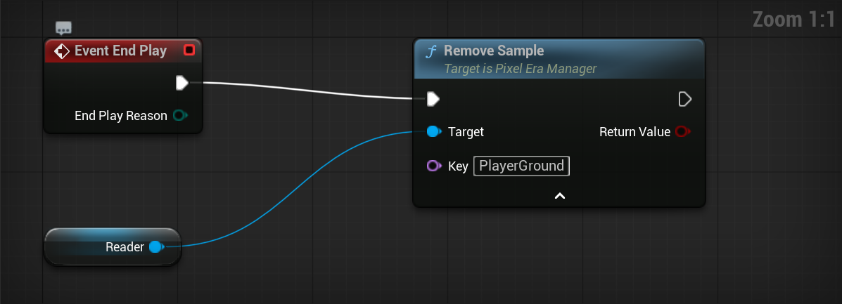 EndPlay connected to Remove Sample
