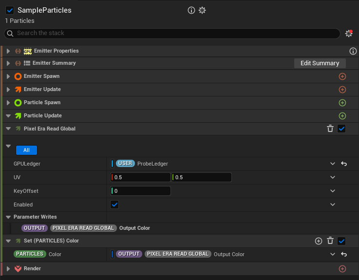 Read Global module inputs bound to the user parameter