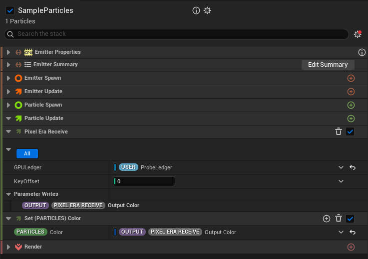 Receive module and its Output Color binding