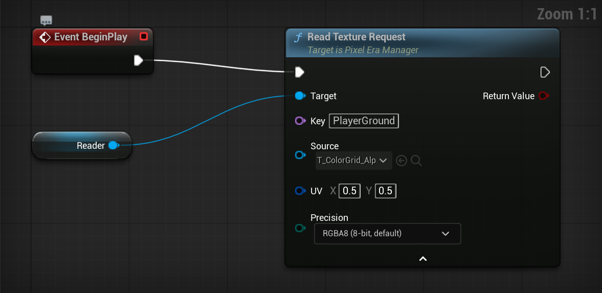 Read Texture Request feeding Get Pixel Value through the same key
