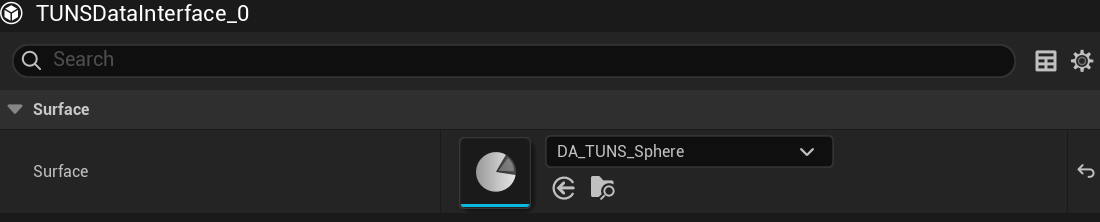 Assign the baked Data Asset to the Surface field.